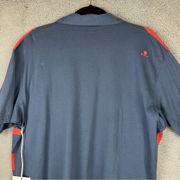 Radmor Shirt Mens Large True Blue/Burn Crosby Reverb Print Cotton Golf Polo NWT - Picture 8 of 10
